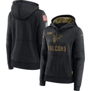 Nike Atlanta Falcons Womens Black 2020 Salute To Service Performance Pullover Hoodie - Cocomos