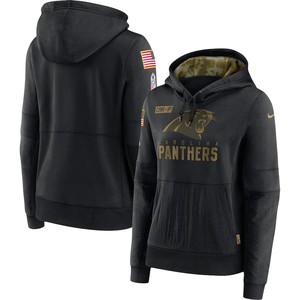 Nike Carolina Panthers Womens Black 2020 Salute To Service Performance Pullover Hoodie