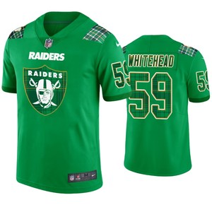 Oakland Raiders #59 Tahir Whitehead Jersey St. Patricks Day Kelly Green Lucky - Men