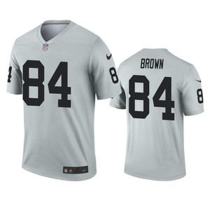 Oakland Raiders Antonio Brown Silver Inverted Legend Jersey