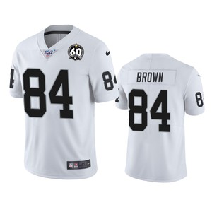 Oakland Raiders Antonio Brown White 60th Anniversary Vapor Limited Jersey