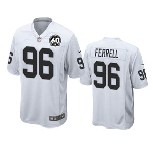 Oakland Raiders Clelin Ferrell White 60th Anniversary Game Jersey