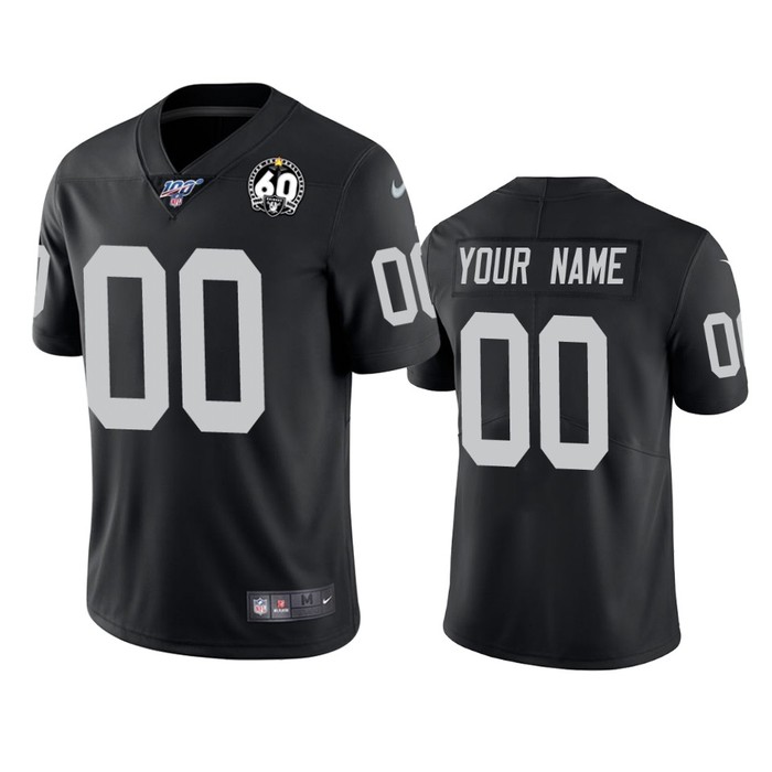 Oakland Raiders Custom Black 60th Anniversary Vapor Limited Jersey