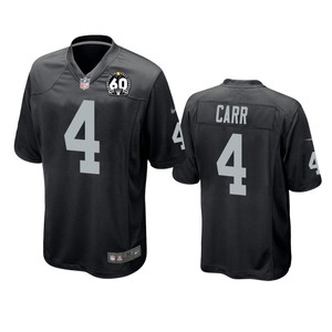 Oakland Raiders Derek Carr Black 60th Anniversary Game Jersey