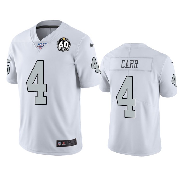 Oakland Raiders Derek Carr White 60th Anniversary Color Rush Jersey