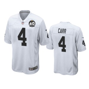 Oakland Raiders Derek Carr White 60th Anniversary Game Jersey