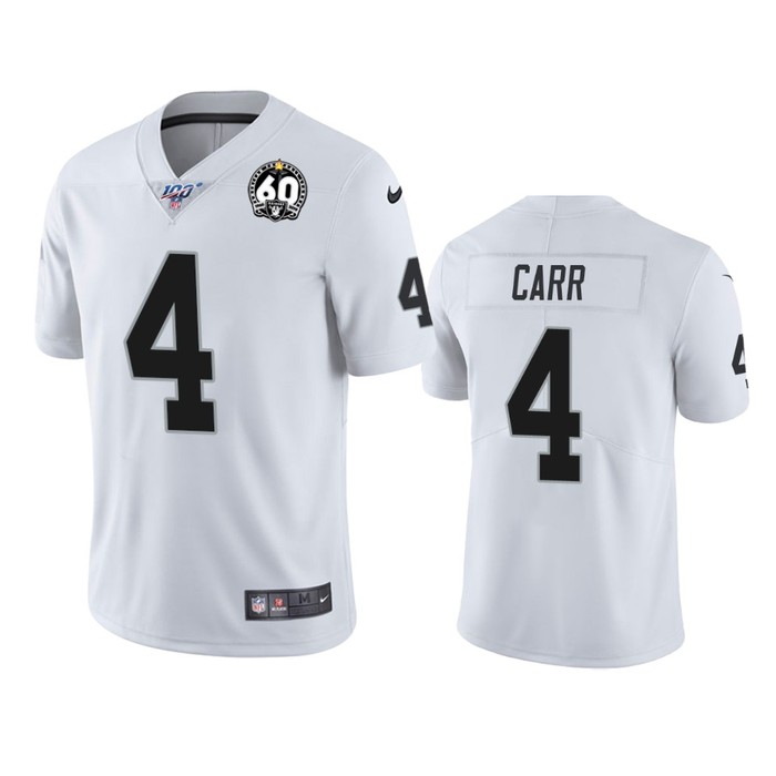 Oakland Raiders Derek Carr White 60th Anniversary Vapor Limited Jersey