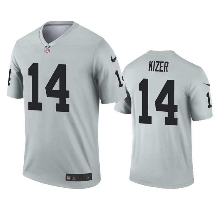 Oakland Raiders Deshone Kizer Silver Inverted Legend Jersey