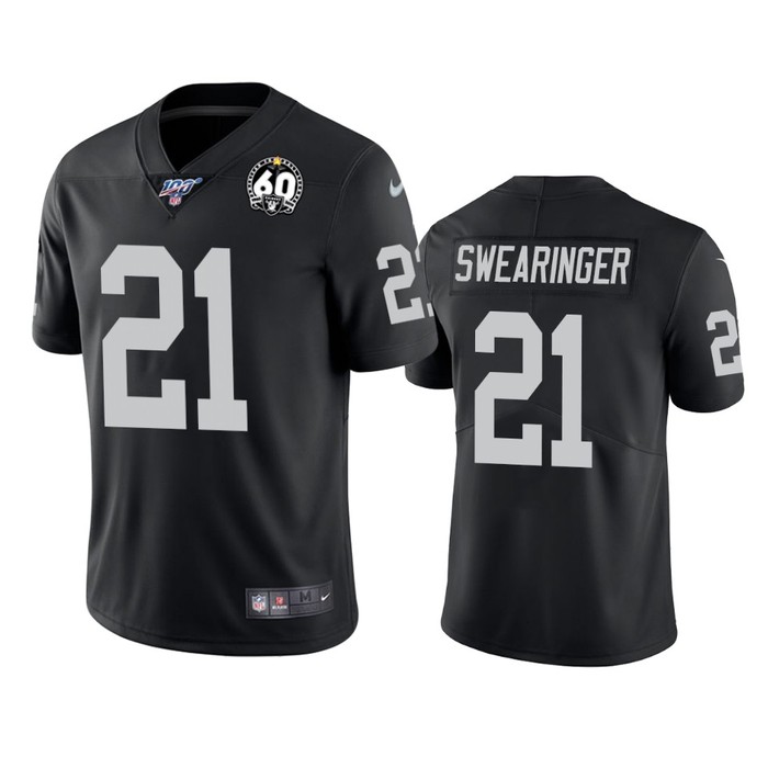 Oakland Raiders D.j. Swearinger Black 60th Anniversary Vapor Limited Jersey