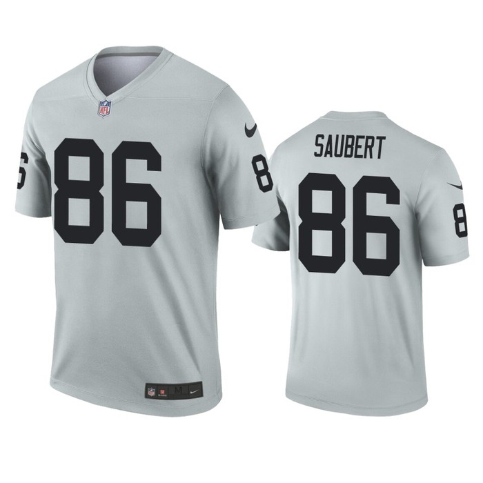 Oakland Raiders Eric Saubert Silver Inverted Legend Jersey