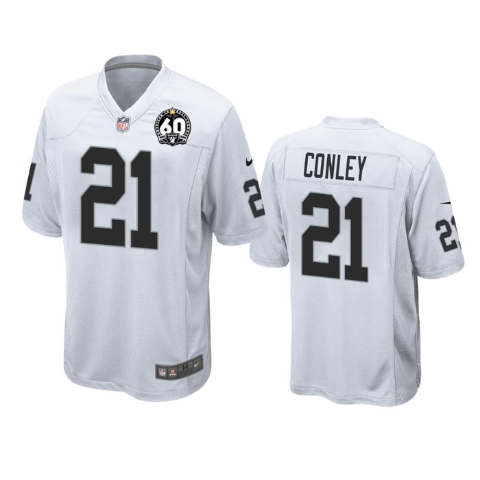 Oakland Raiders Gareon Conley White 60th Anniversary Game Jersey