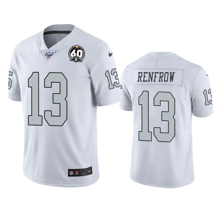 Oakland Raiders Hunter Renfrow White 60th Anniversary Color Rush Jersey - Cocomos