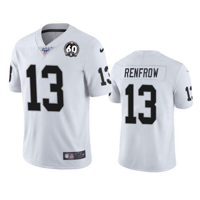 Oakland Raiders Hunter Renfrow White 60th Anniversary Limited Jersey - Cocomos