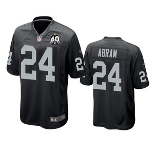 Oakland Raiders Johnathan Abram Black 60th Anniversary Game Jersey