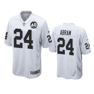 Oakland Raiders Johnathan Abram White 60th Anniversary Game Jersey