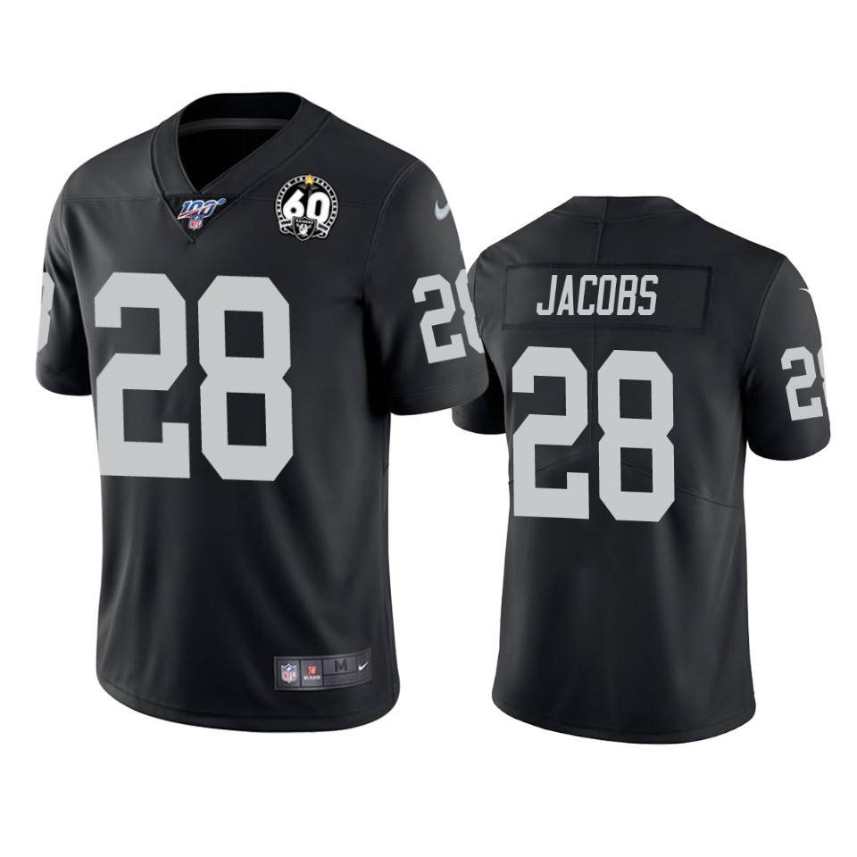 Oakland Raiders Josh Jacobs Black 60th Anniversary Vapor Limited Jersey - Cocomos