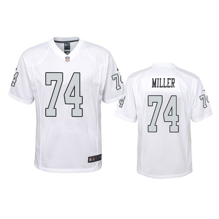 Oakland Raiders Kolton Miller White Color Rush Game Jersey