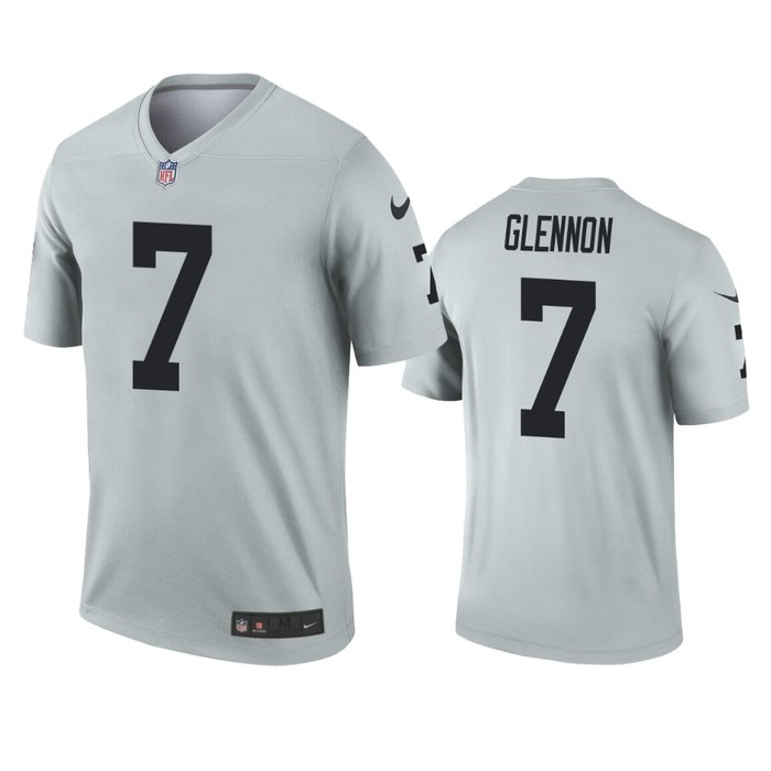 Oakland Raiders Mike Glennon Silver Inverted Legend Jersey