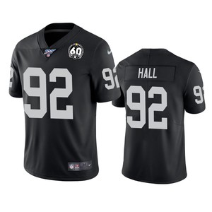 Oakland Raiders P.j. Hall Black 60th Anniversary Vapor Limited Jersey