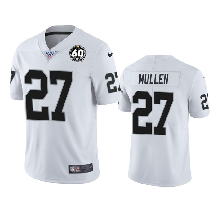 Oakland Raiders Trayvon Mullen White 60th Anniversary Vapor Limited Jersey