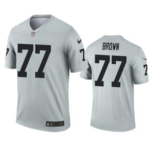 Oakland Raiders Trent Brown Silver Inverted Legend Jersey