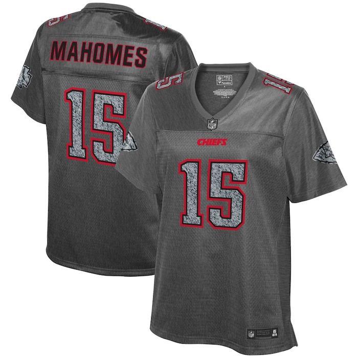 Patrick Mahomes Kansas City Chiefs Nfl Pro Line Womens Static Fashion Jersey - Heather Charcoal