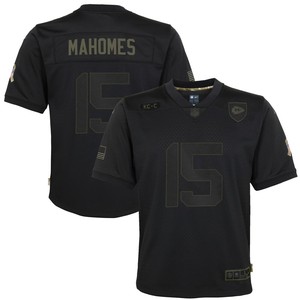 Patrick Mahomes Kansas City Chiefs Youth 2020 Salute To Service Game Jersey - Black