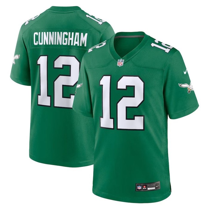 Philadelphia Eagles #12 Randall Cunningham Alternate Retired Player Game Jersey - Kelly Green - Cocomos