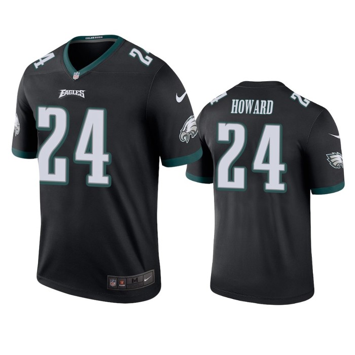 Philadelphia Eagles #24 Jordan Howard Black Color Rush Legend Jersey - Mens