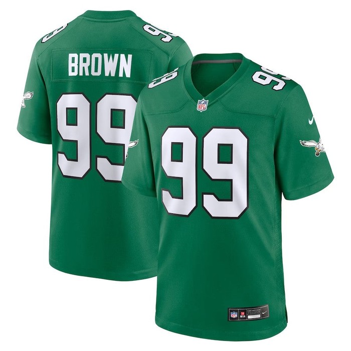 Philadelphia Eagles #99 Jerome Brown Alternate Game Jersey - Kelly Green - Cocomos