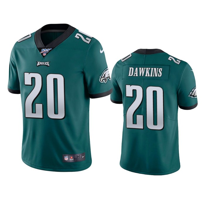 Philadelphia Eagles Brian Dawkins Midnight Green 100th Season Vapor Limited Jersey