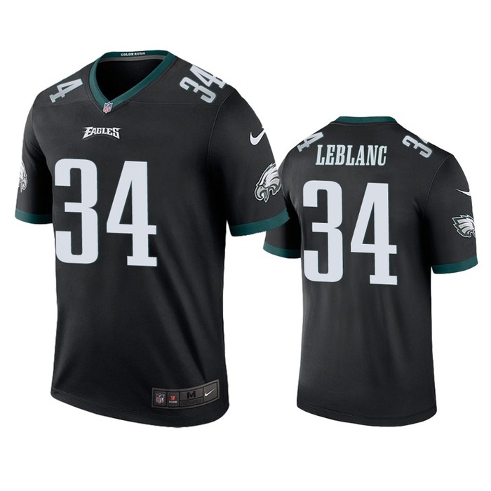 Philadelphia Eagles Crevon Leblanc Black Color Rush Legend Jersey