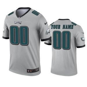 Philadelphia Eagles Custom Silver Inverted Legend Jersey