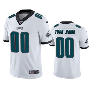 Philadelphia Eagles Custom White 100th Season Vapor Limited Jersey