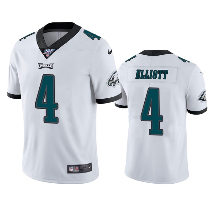 Philadelphia Eagles Jake Elliott White 100th Season Vapor Limited Jersey