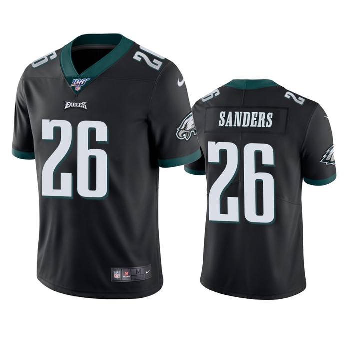 Philadelphia Eagles Miles Sanders Black 100th Season Vapor Limited Jersey