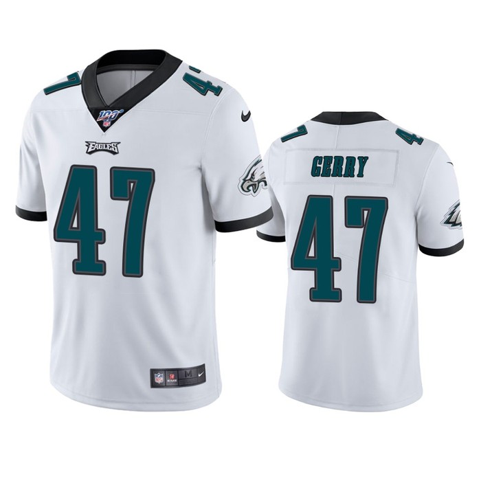 Philadelphia Eagles Nathan Gerry White 100th Season Vapor Limited Jersey