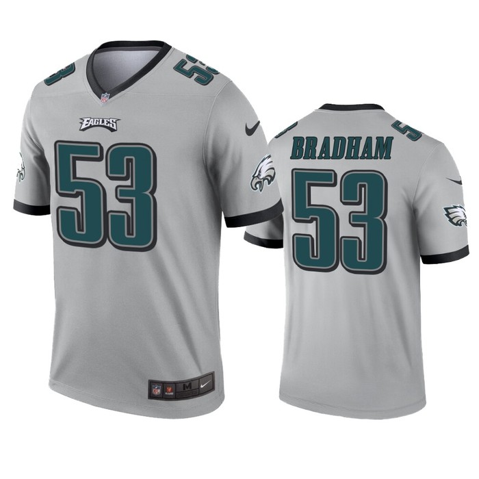 Philadelphia Eagles Nigel Bradham Silver Inverted Legend Jersey