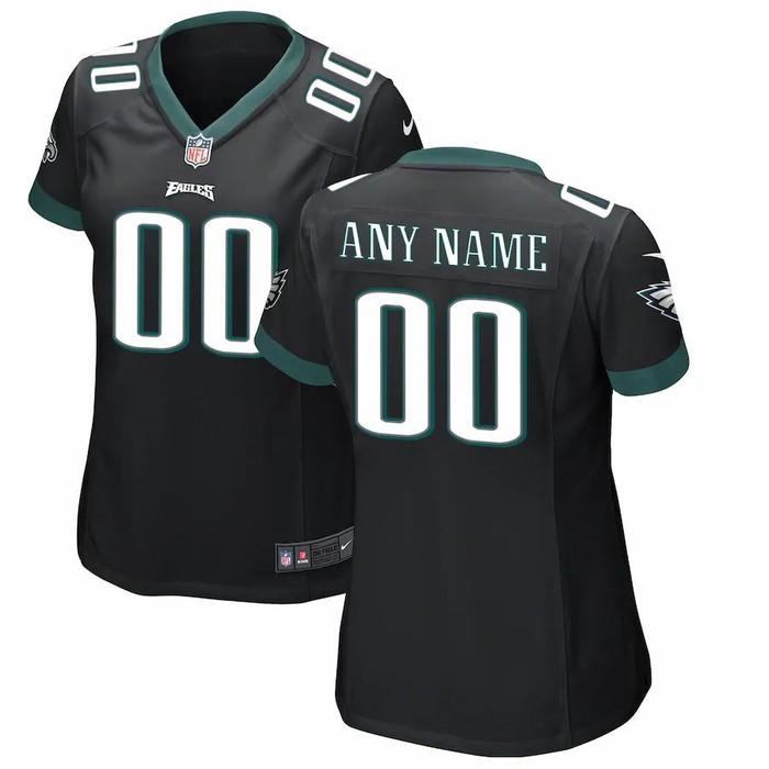 Philadelphia Eagles Nike Womens Custom Game Jersey - Black - Cocomos