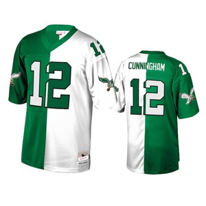 Philadelphia Eagles Randall Cunningham Green White Retired Player Split Jersey