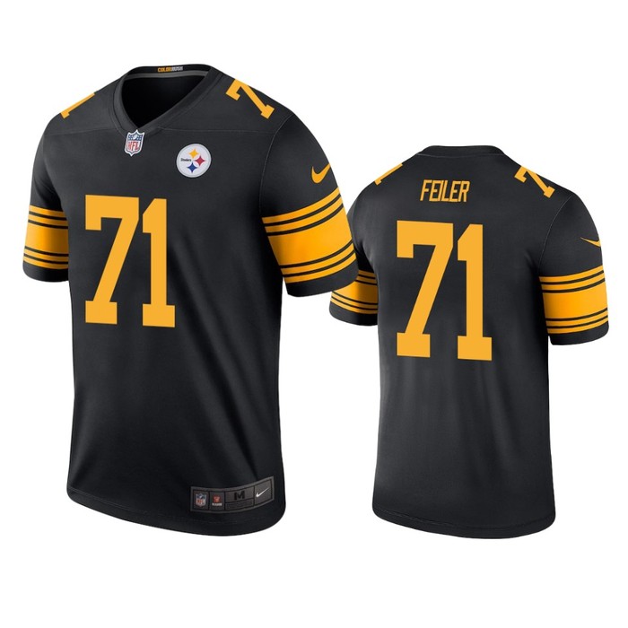 Pittsburgh Steelers #71 Matt Feiler Black Color Rush Legend Jersey - Mens