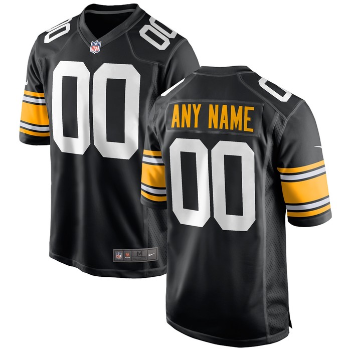 Pittsburgh Steelers Alternate Custom Game Jersey - Black Custom Jerseys Nfl