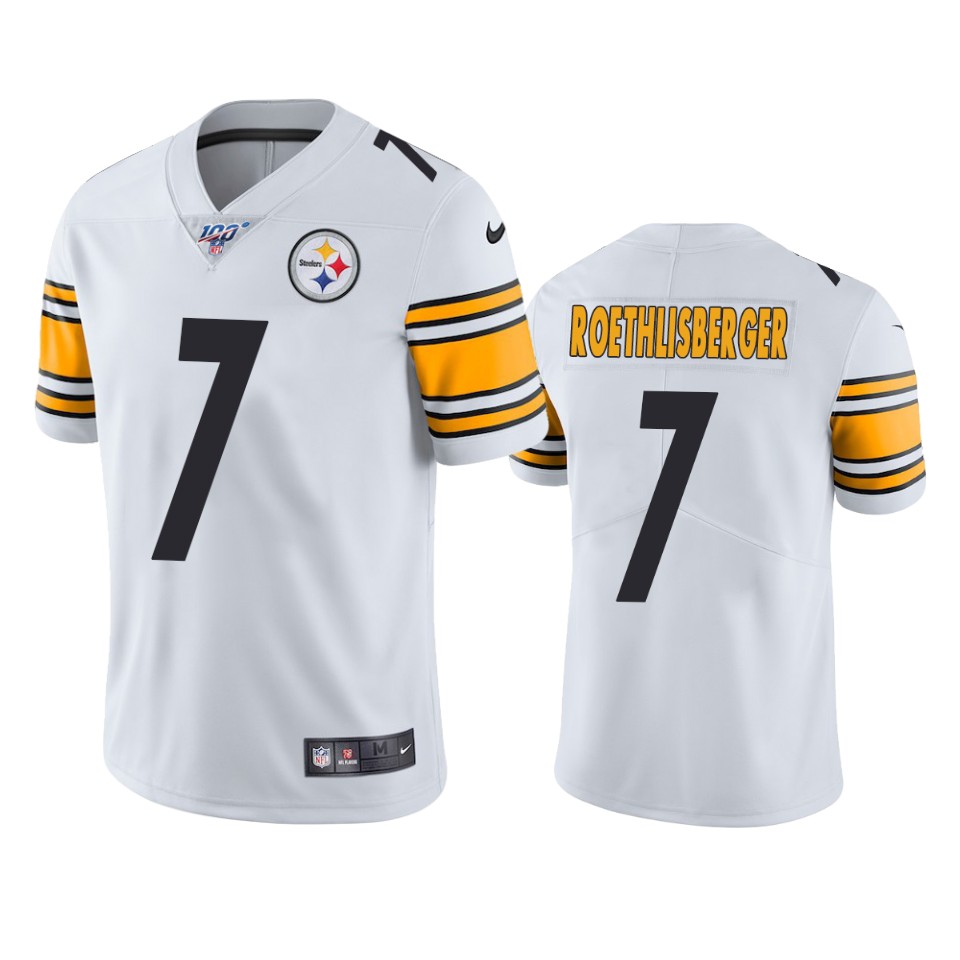 Pittsburgh Steelers Ben Roethlisberger White 100th Season Vapor Limited Jersey - Cocomos