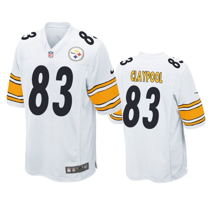 Pittsburgh Steelers Chase Claypool White 2020 Nfl Draft Game Jersey