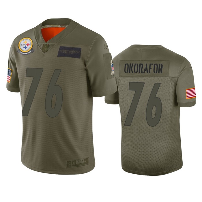 Pittsburgh Steelers Chukwuma Okorafor Camo 2019 Salute To Service Limited Jersey