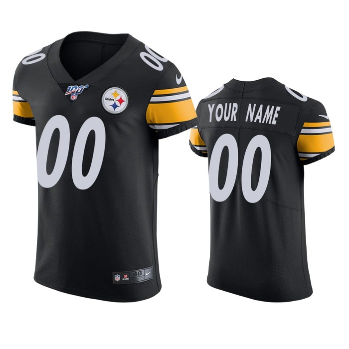 Pittsburgh Steelers Custom Black 100th Season Vapor Elite Jersey