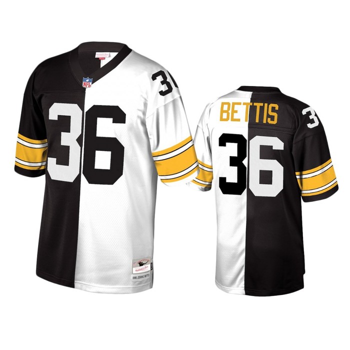 Pittsburgh Steelers Jerome Bettis Black White Retired Player Split Jersey