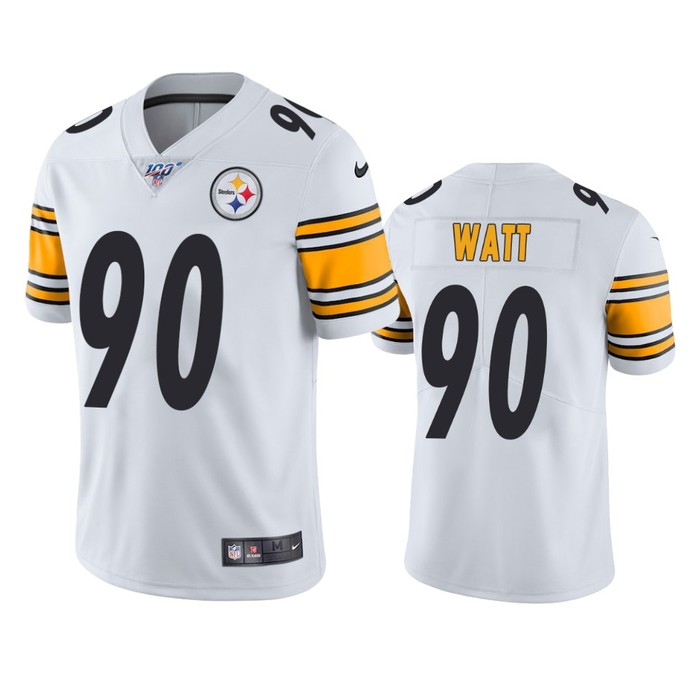 Pittsburgh Steelers T.j. Watt White 100th Season Vapor Limited Jersey