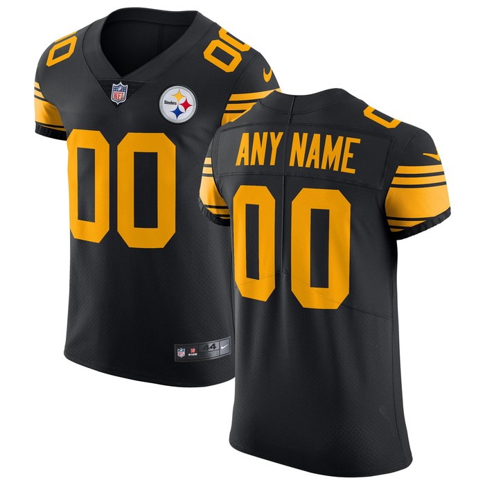 Pittsburgh Steelers Vapor Untouchable Elite Custom Color Rush Jersey - Black Custom Jerseys Nfl