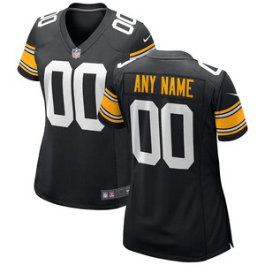 Pittsburgh Steelers Womens Alternate Custom Game Jersey - Black Custom Jerseys Nfl